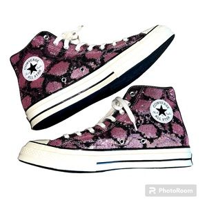 Converse Pink and Black High-Top Sneakers